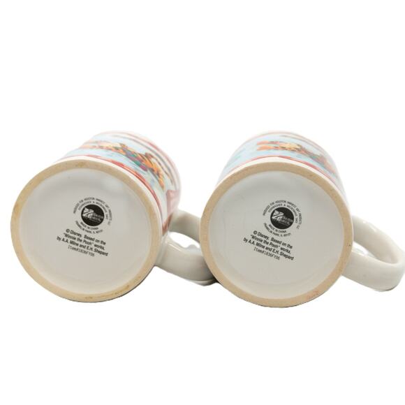 Set of 2 WINNIE THE POOH Tigger Eeyore Ice Skating Christmas Coffee Tea Mugs - Picture 3 of 4